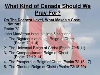 What Kind of Canada Should We Pray For?