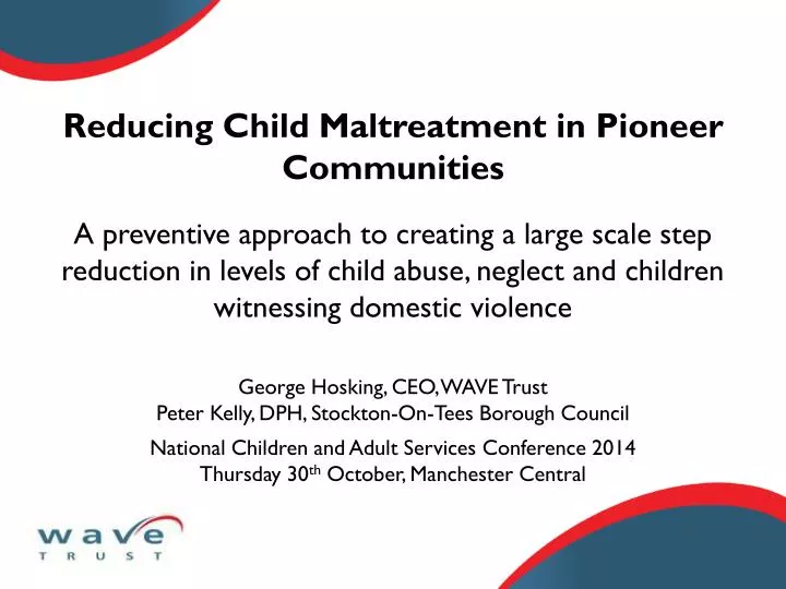 reducing child maltreatment in pioneer communities