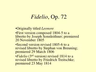 Fidelio , Op. 72