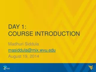 day 1 course introduction