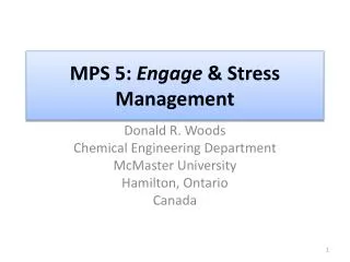 MPS 5: Engage &amp; Stress Management