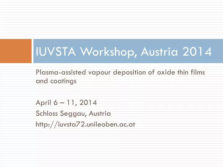 iuvsta workshop austria 2014