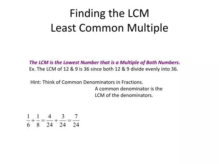 finding the lcm least common multiple