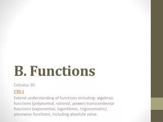 B. Functions