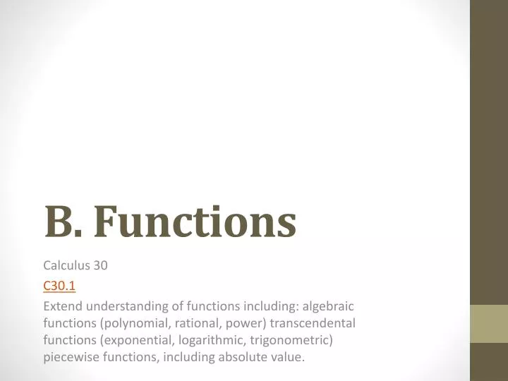 b functions