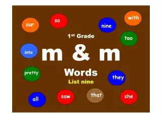 1 st Grade m &amp; m Words List nine