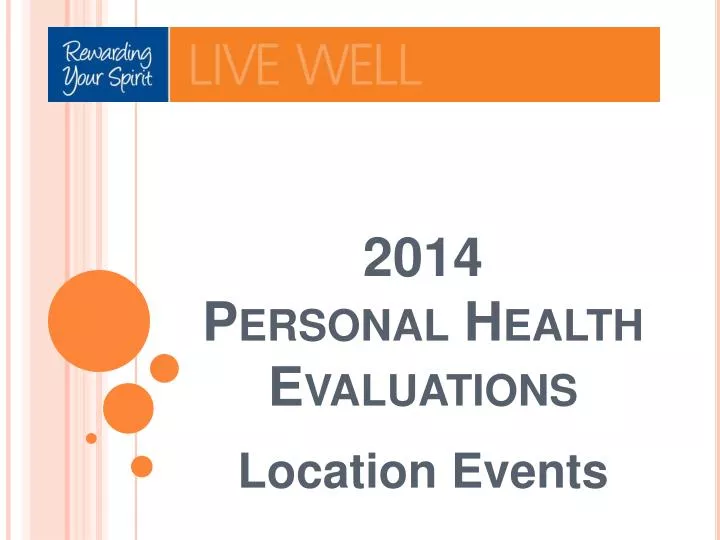 2014 personal health evaluations