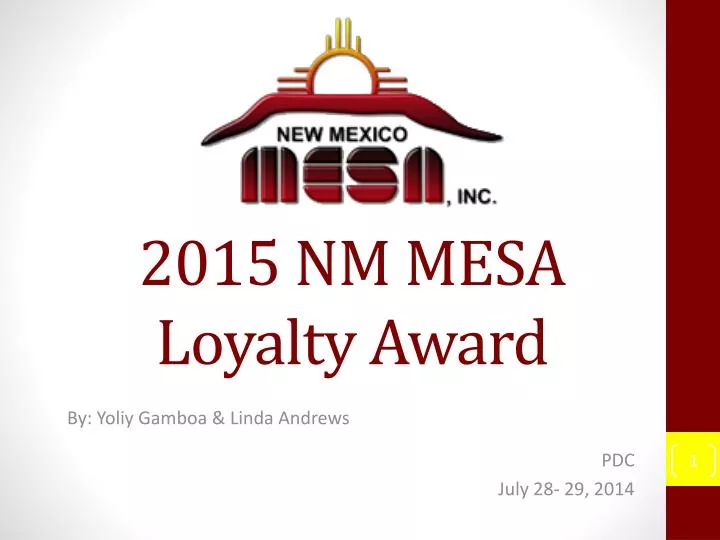 2015 nm mesa loyalty award