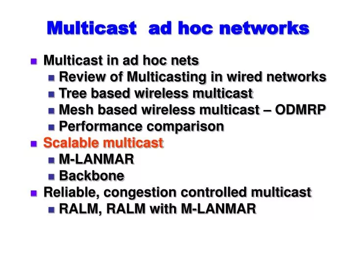 multicast ad hoc networks