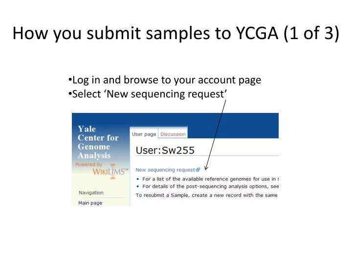 how you submit samples to ycga 1 of 3