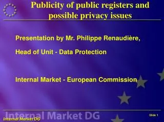 Publicity of public registers and possible privacy issues