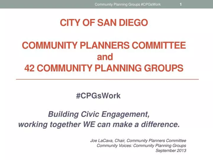 city of san diego community planners committee and 42 community planning groups