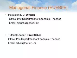 Managerial Finance (E U E B5 E)