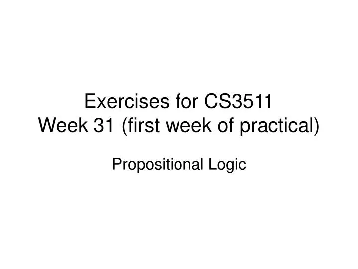 exercises for cs3511 week 31 first week of practical
