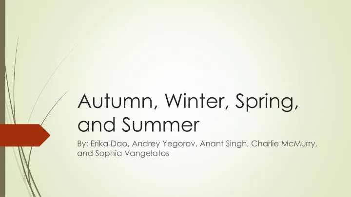autumn winter spring and summer