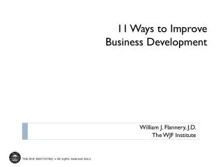 11 Ways to Improve Business Development