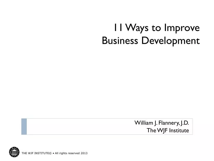 11 ways to improve business development