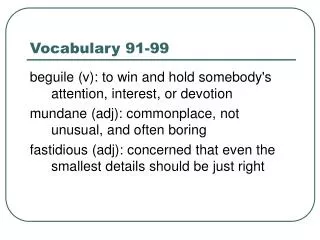 Vocabulary 91-99