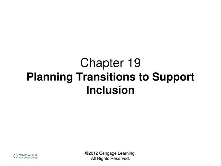 chapter 19 planning transitions to support inclusion