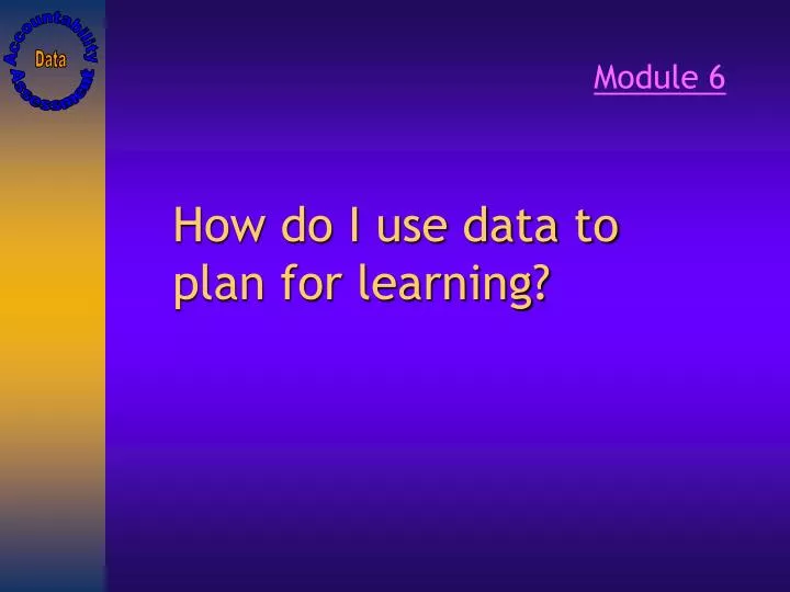 how do i use data to plan for learning