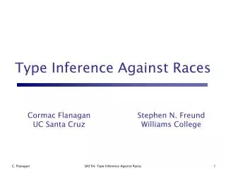Type Inference Against Races