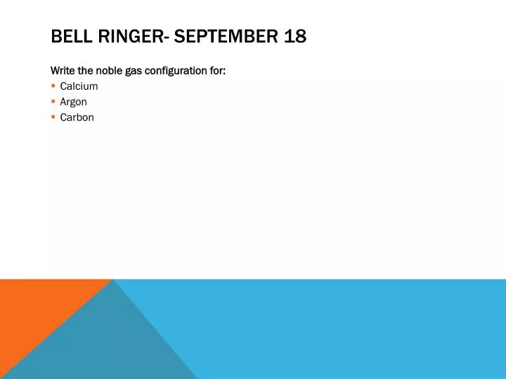 bell ringer september 18