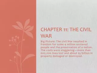Chapter 11: The Civil War