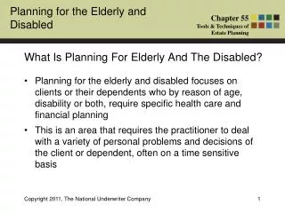 What Is Planning For Elderly And The Disabled?