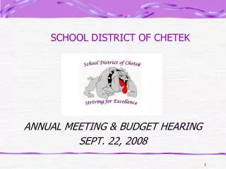 SCHOOL DISTRICT OF CHETEK