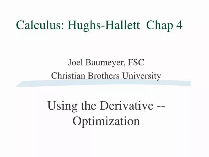calculus hughs hallett chap 4