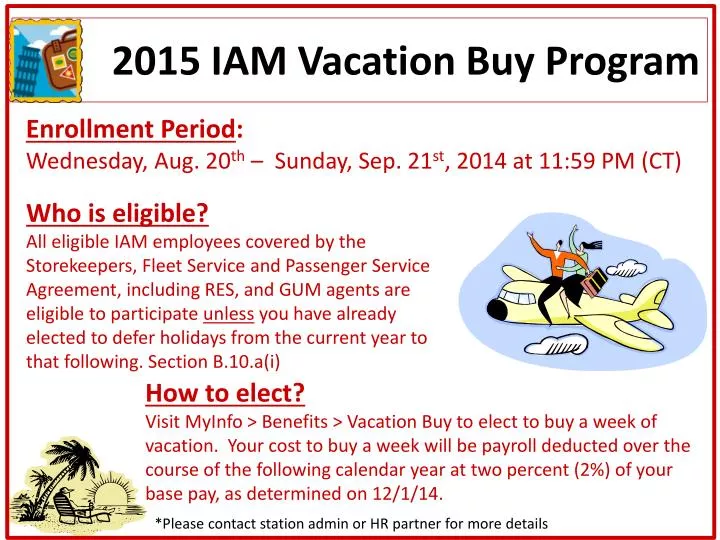 2015 iam vacation buy program