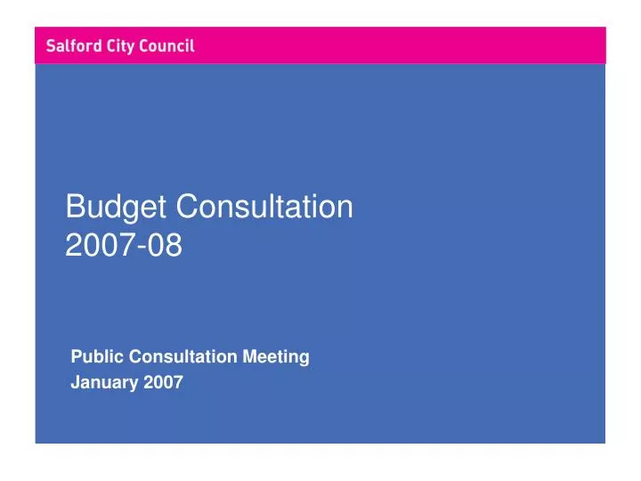 budget consultation 2007 08