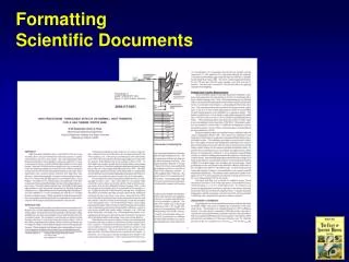 Formatting Scientific Documents