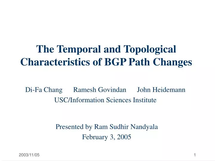 the temporal and topological characteristics of bgp path changes