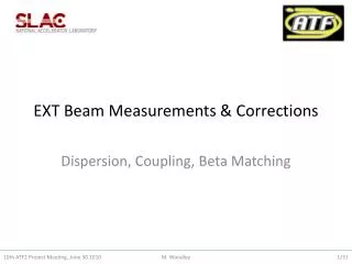 EXT Beam Measurements &amp; Corrections