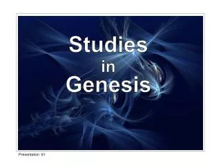 Studies in Genesis