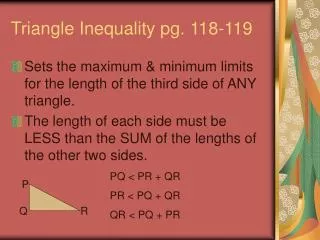 Triangle Inequality pg. 118-119