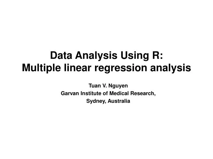 data analysis using r multiple linear regression analysis