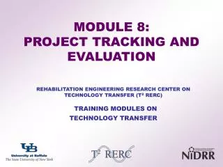 MODULE 8: PROJECT TRACKING AND EVALUATION