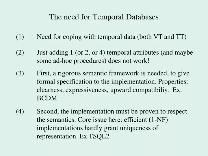 the need for temporal databases