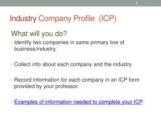 Industry Company Profile (ICP)