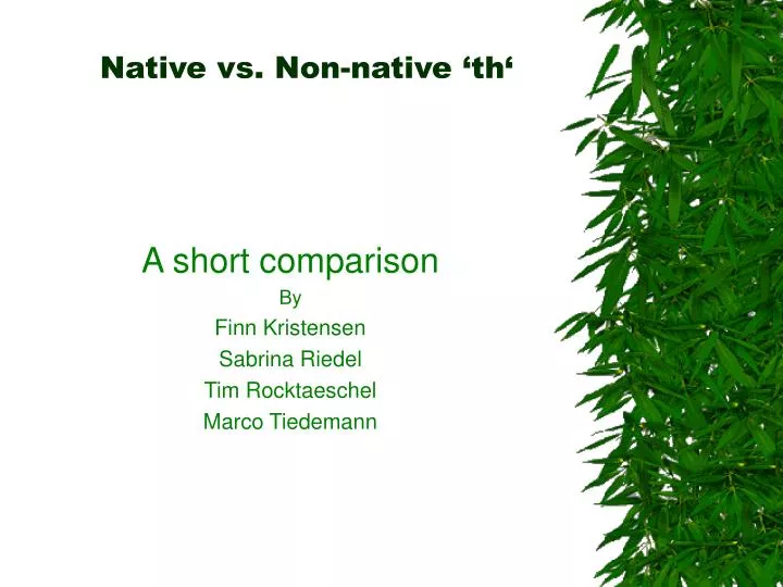 native vs non native th