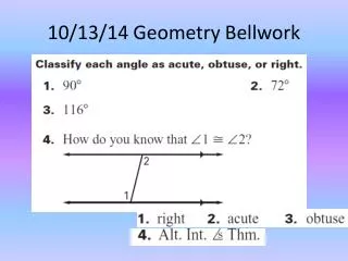 10/13/14 Geometry Bellwork