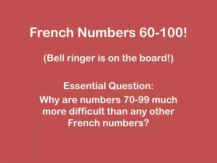 french numbers 60 100