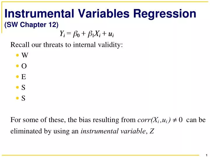 instrumental variables regression sw chapter 12