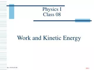 Physics I Class 08