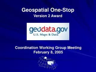 geospatial one stop version 2 award