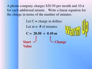 Let C = charge in dollars