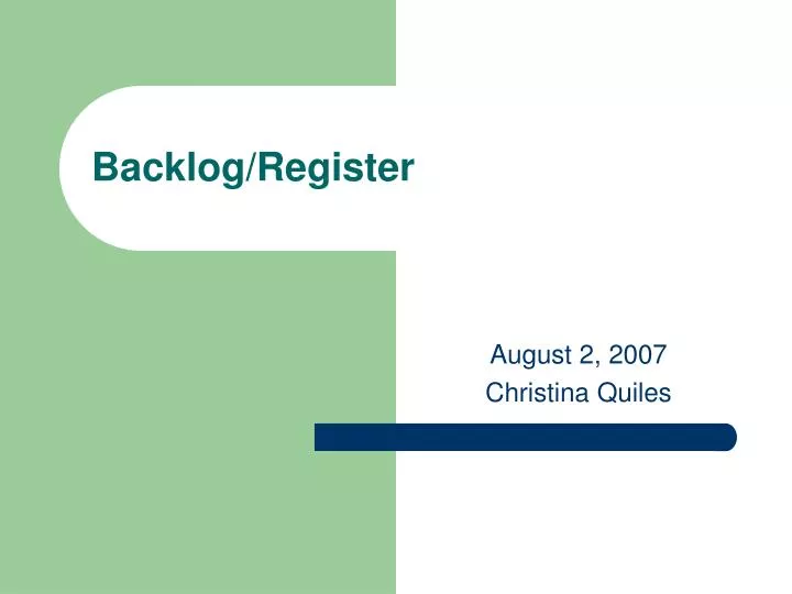 backlog register