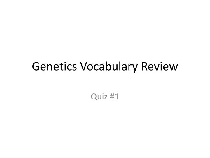 genetics vocabulary review